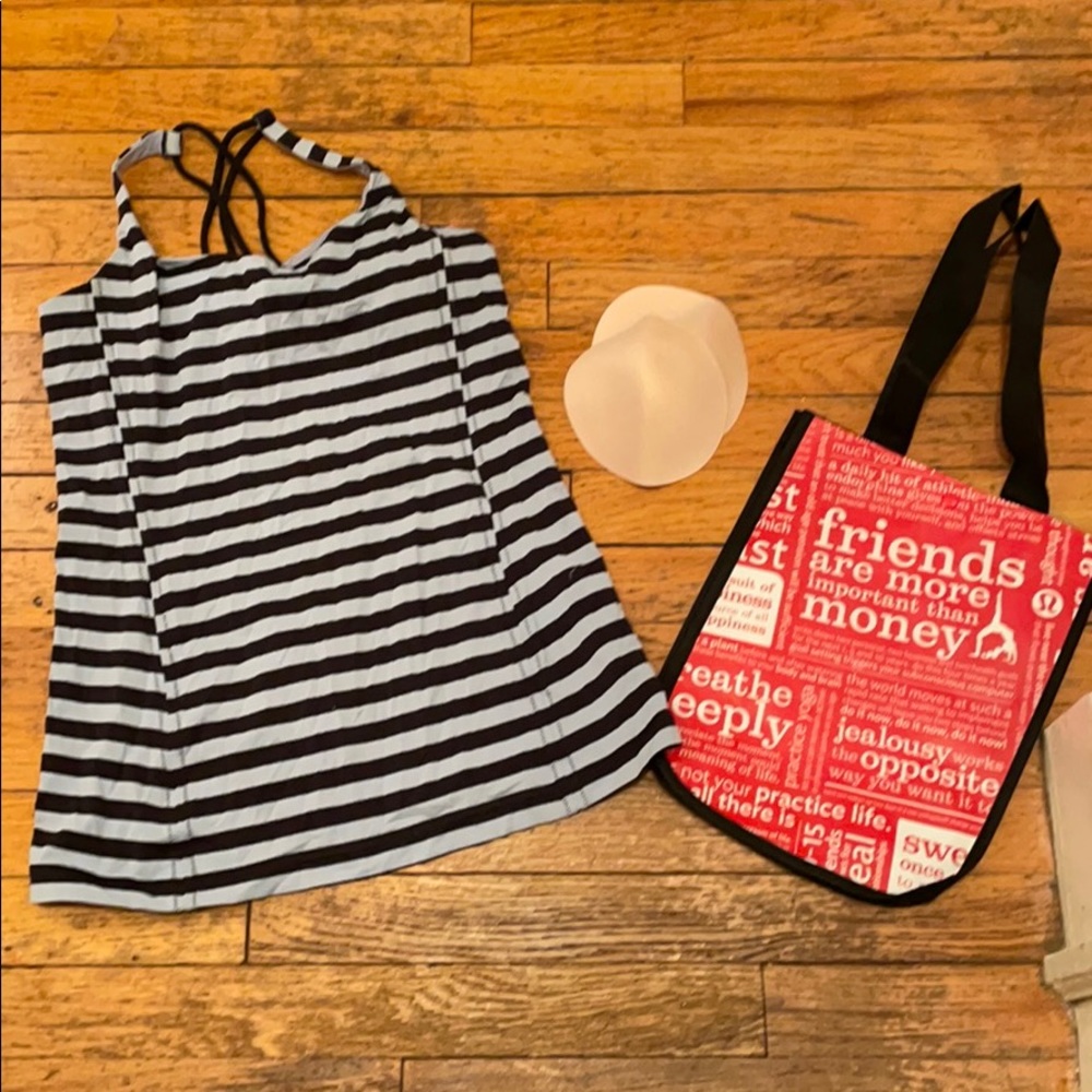 Lululemon Crossback Tank Blue/Blk 8 Perfect!